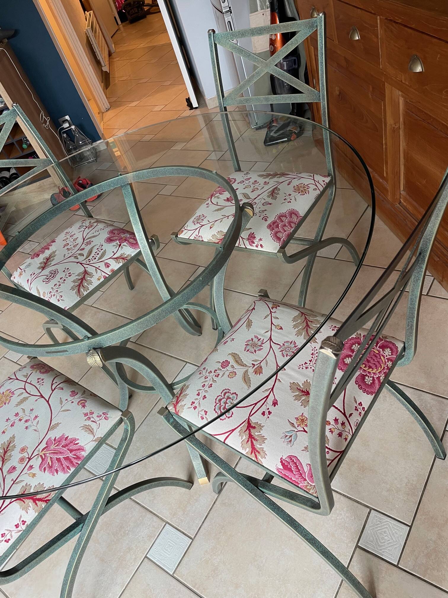 Table and chair set - "Villa d'Este" collection by Pierre Vandel