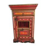 Meuble de chevet chinois rouge années 40-50