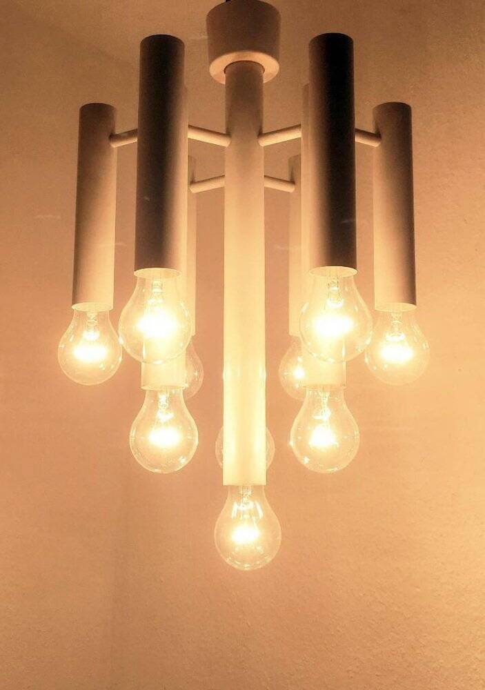 Minimalist suspension from the Swiss space age of the mid-century type 415 by Temde, 1960s.