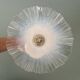Applique abat-jour vintage en verre blanc et transparent