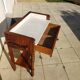 Vintage console hairdresser in walnut, Art Deco Louis Philippe style.