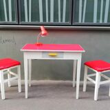 Table with two vintage matching stools