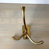 Art Deco Brass Coat Rack with 4 Hooks