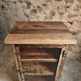 Rare French industrial military cabinet – Air Ministry, 1956 – Metal storage with oak top and wooden shelves