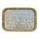 Old tray in woven rattan and mother-of-pearl, 1980s, vintage