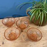 Set of 4 vintage pink glass bowls