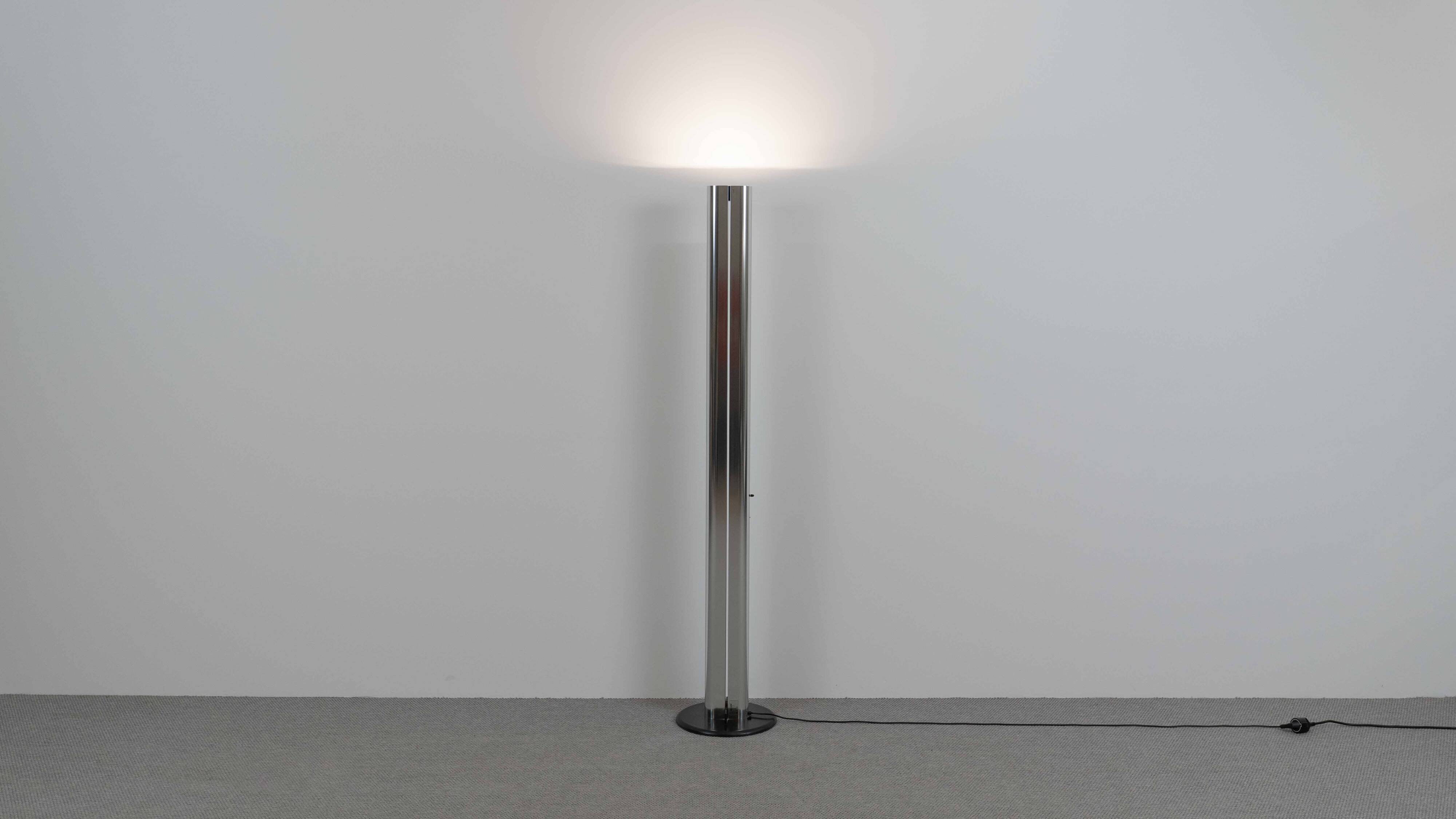 Megaron Terra Floorlamp in chrome by Gianfranco Frattini for Artemide