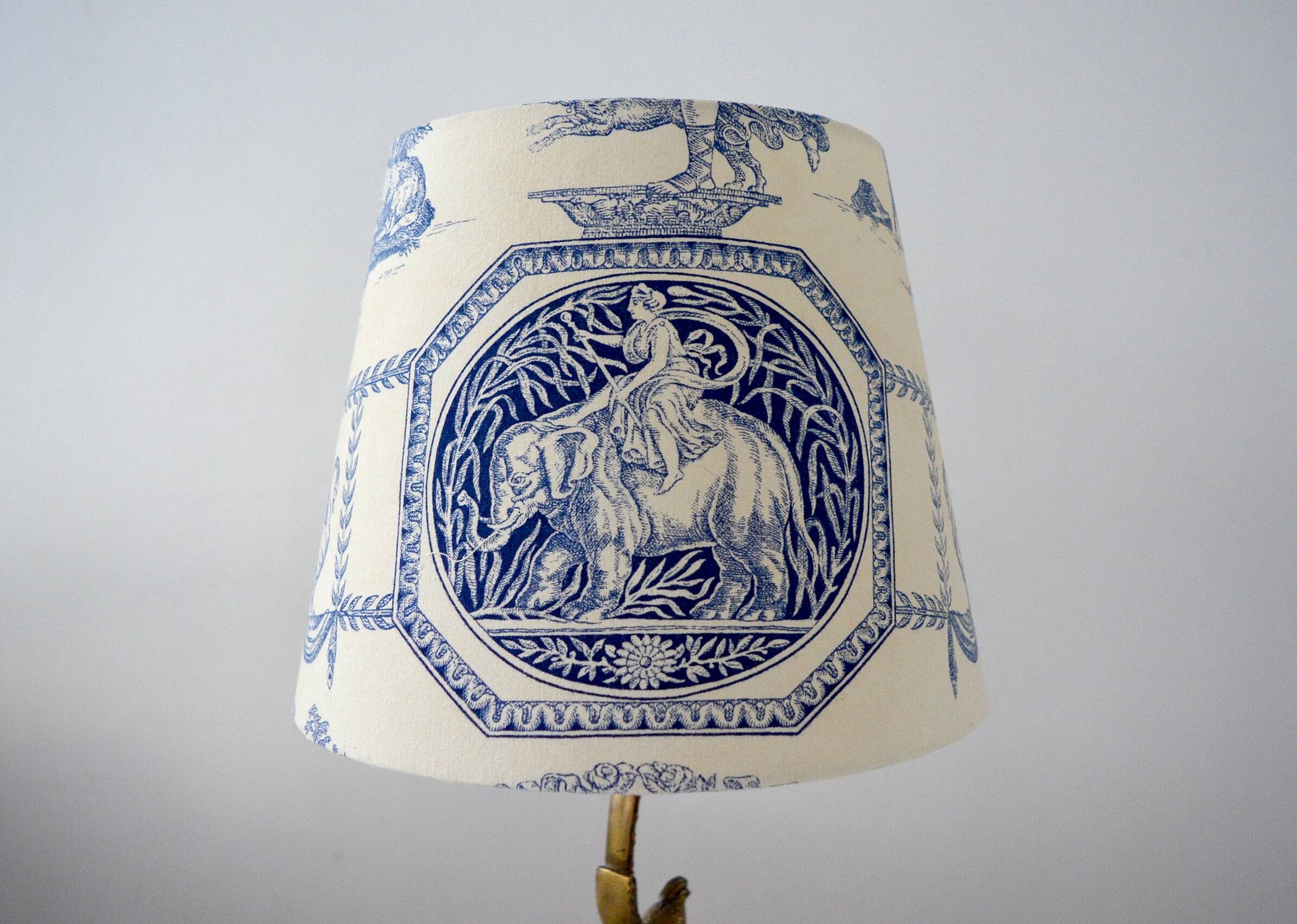 Blue toile de jouy lampshade
