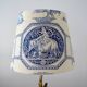 Abat-jour en toile de Jouy bleue