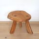 Brutalist solid wood tripod stool vintage