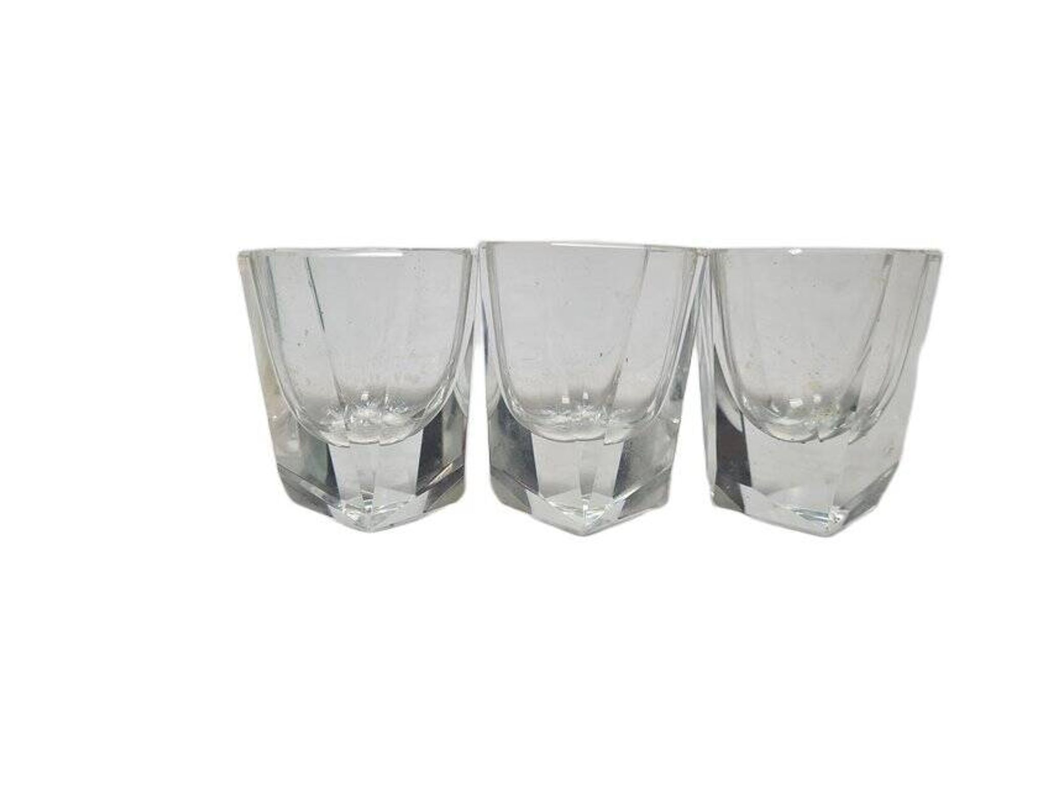 Verres Art Déco, Pologne, années 1930, ensemble de 3