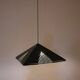 Black plexiglass pendant lamp from the 1980s, mounted on chains, originating from Italy.