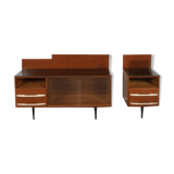 Pozar vintage wooden bedside table set