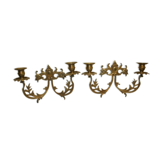 Pair of bronze candlesticks
