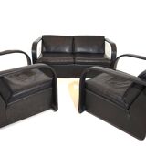 Ensemble de salon en cuir Otto Zapf Arcona pour collection d'art