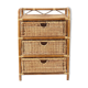 Wicker and rattan chest of drawers with 3 drawers