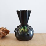 Art Nouveau vase in flamed stoneware ceramic