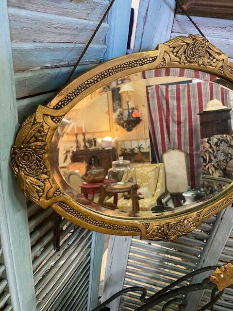 Art deco oval mirror, 52x35 cm