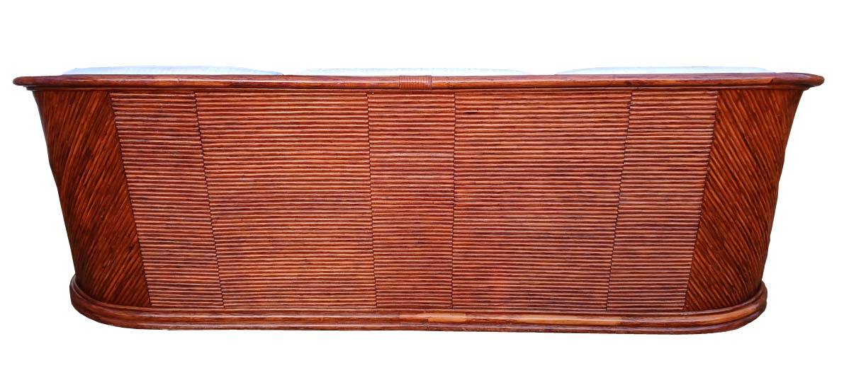 Canapé en bambou et rotin par Maugrion pour Roche Bobois