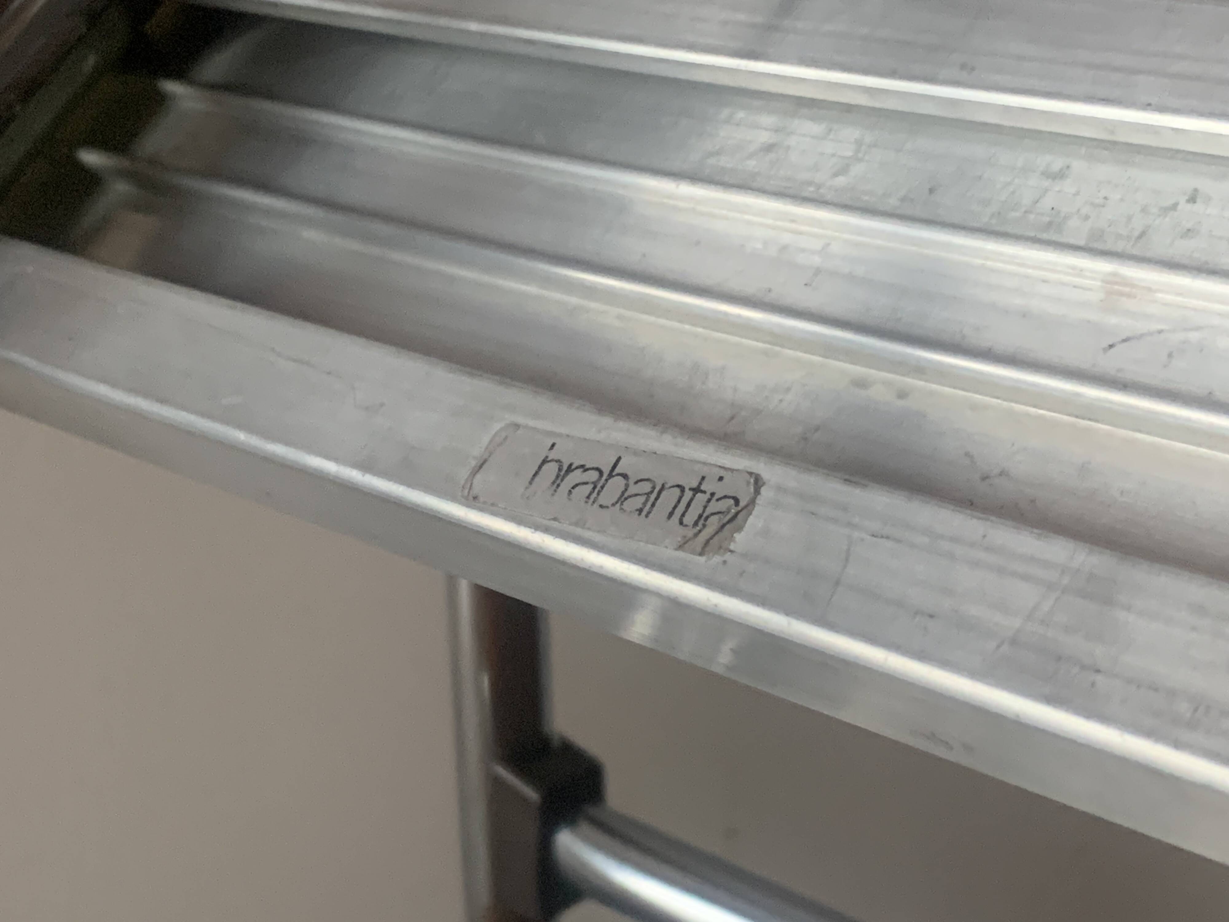 Vintage Brabantia step stool in wood, Skai and chrome metal