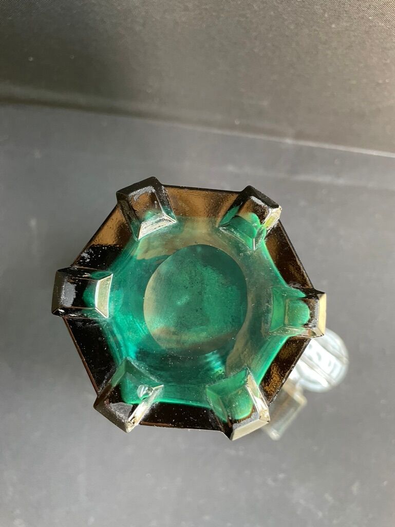 Carafe Art déco bleu turquoise