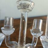 Chandelier, candelabra in bubbled blown glass