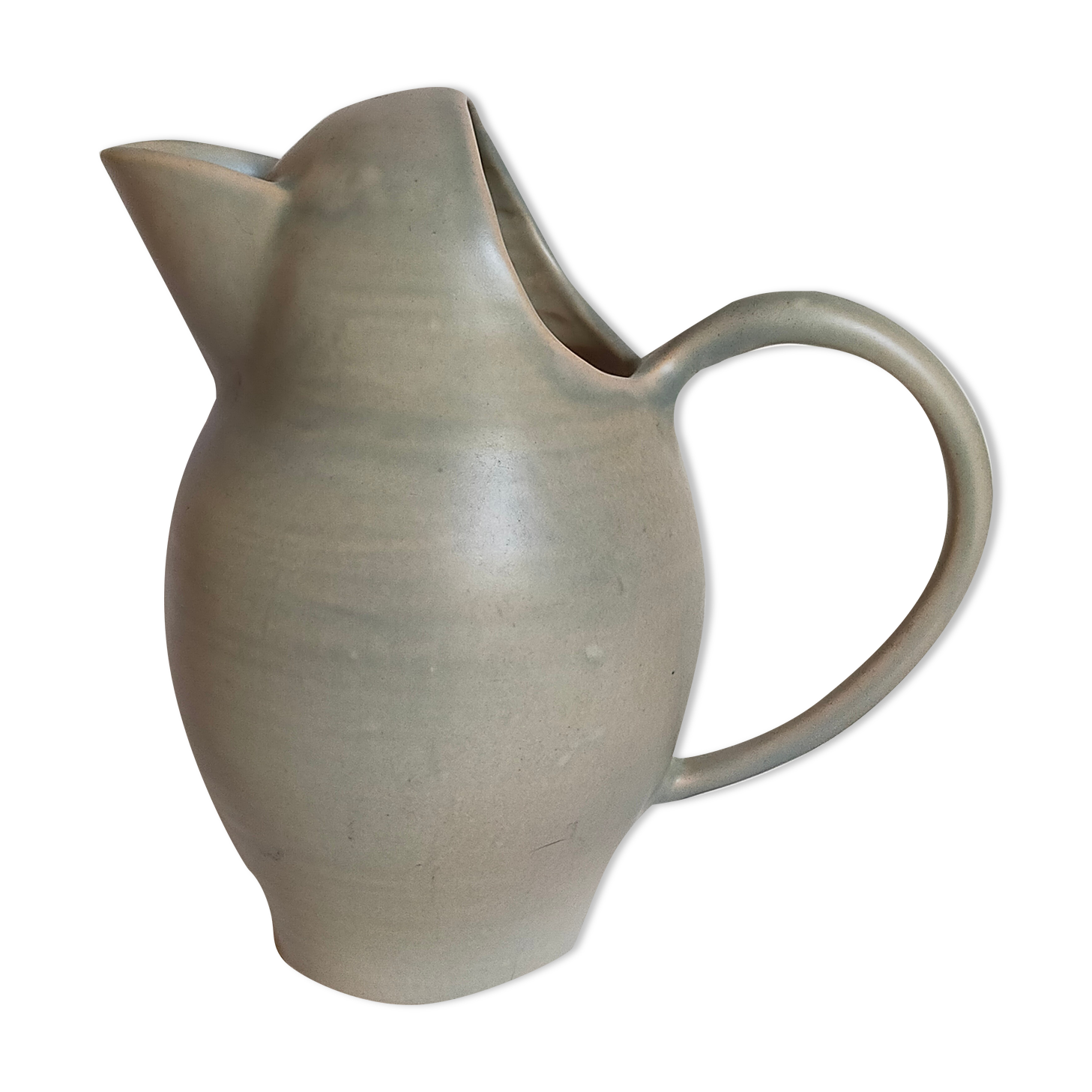 Ceramic potter's pitcher with matte enamel, 50s
