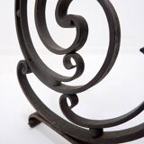 Art Nouveau Wrought iron tripod floor candlestick