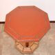 Coffee table, 1920s, beech wood and leather, vintage