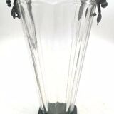 Crystal vase with 800 silver grape applications - 1970s, Italian production