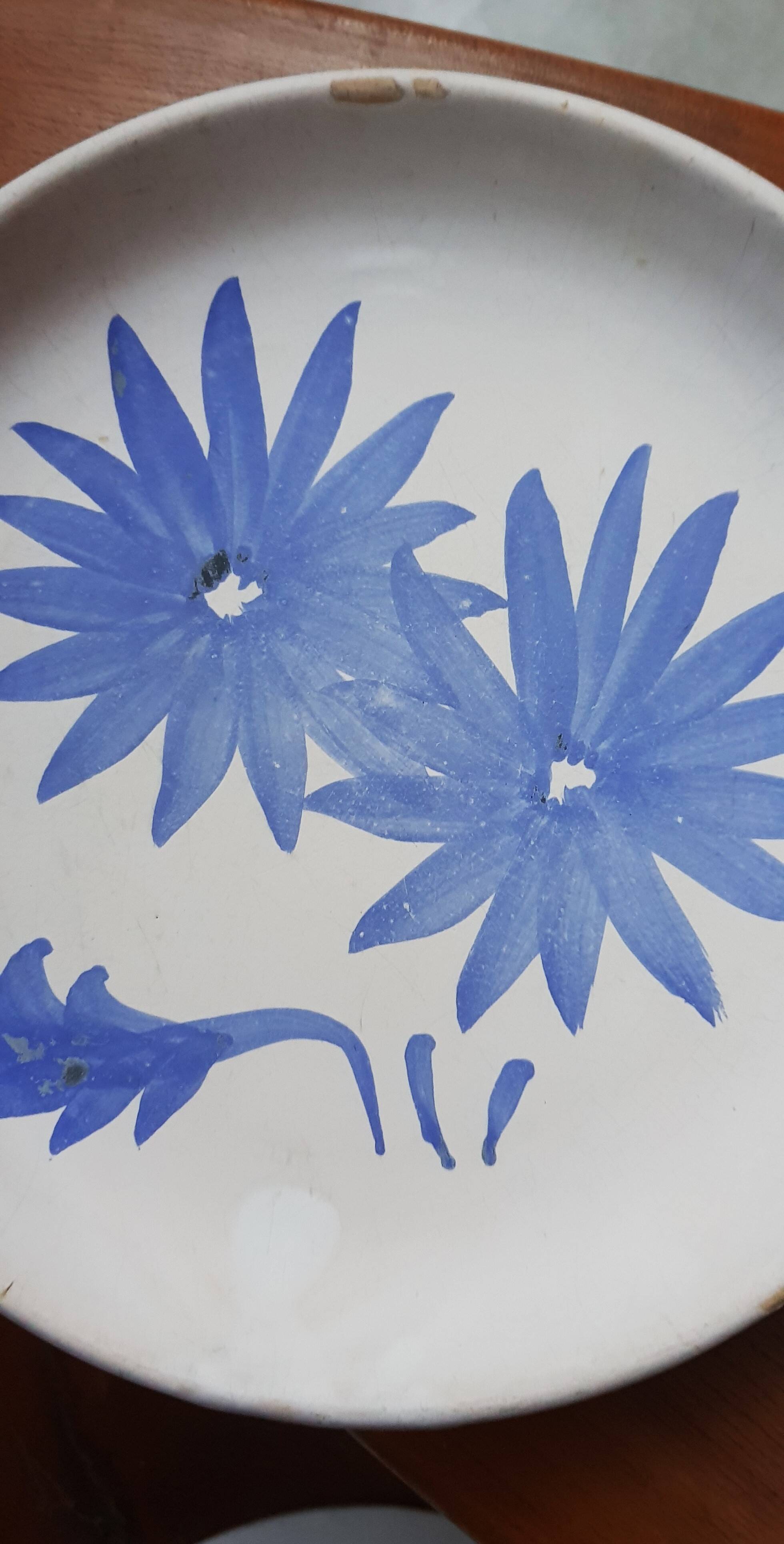 4 vintage ceramic plates Sars Poterie