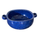 Blue glazed stoneware dish
