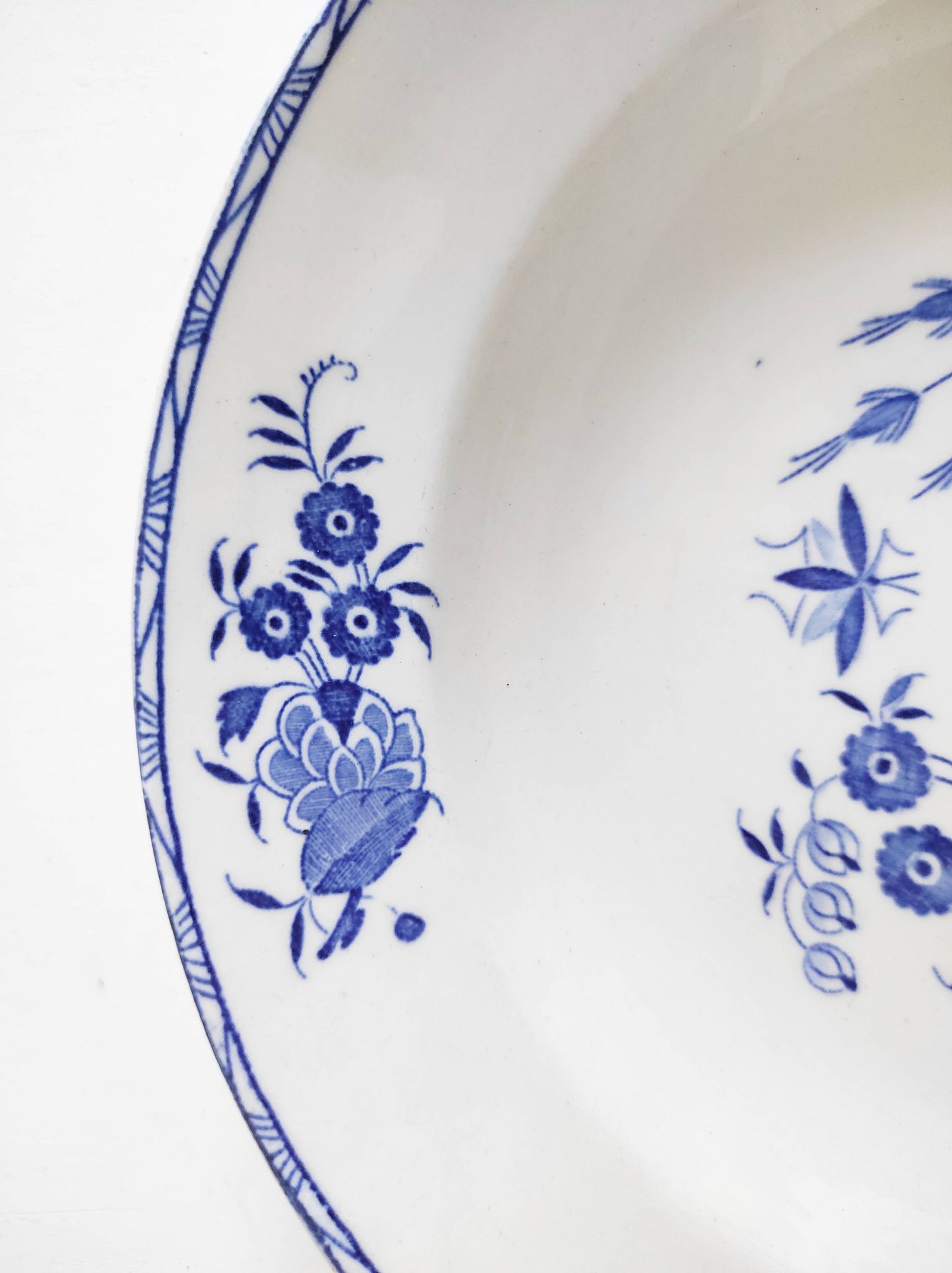 Boch Frères deep plate with large bouquet decoration