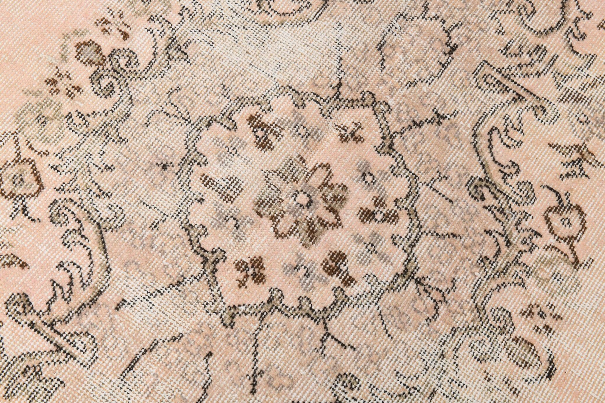 5x9 Brown Beige Classic Floral Handmade Vintage Rug, 167x283Cm SK 5465