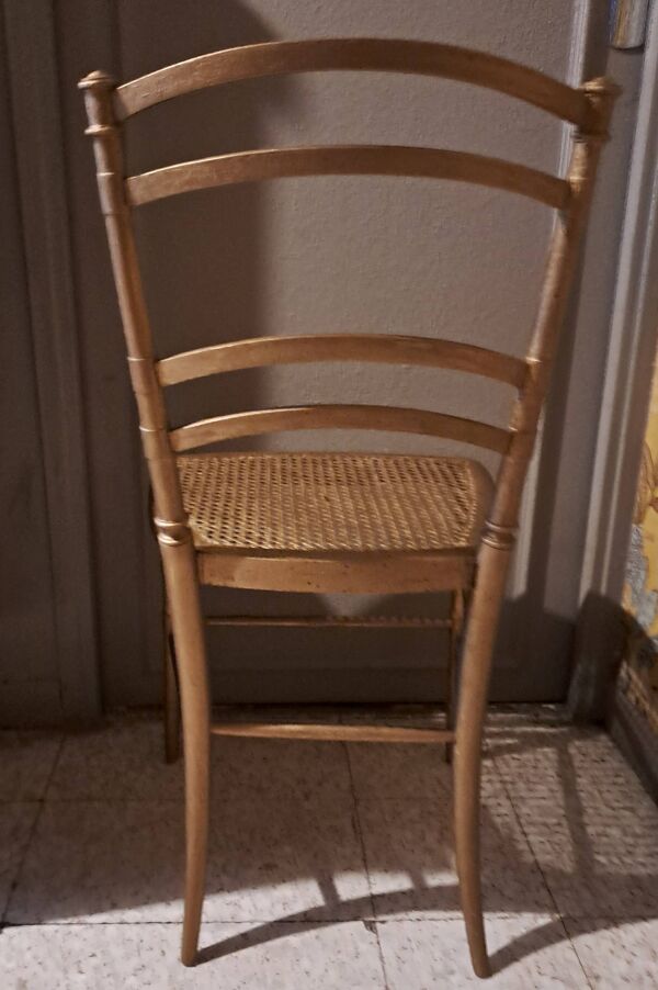 Chaise de style Napoléon III dit modèle Opéra en bois travaillé et cannage sur assise restaurée 1850