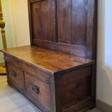 Nineteenth century oak church chest bench