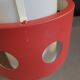 Space-age pendant light in opaline and metal
