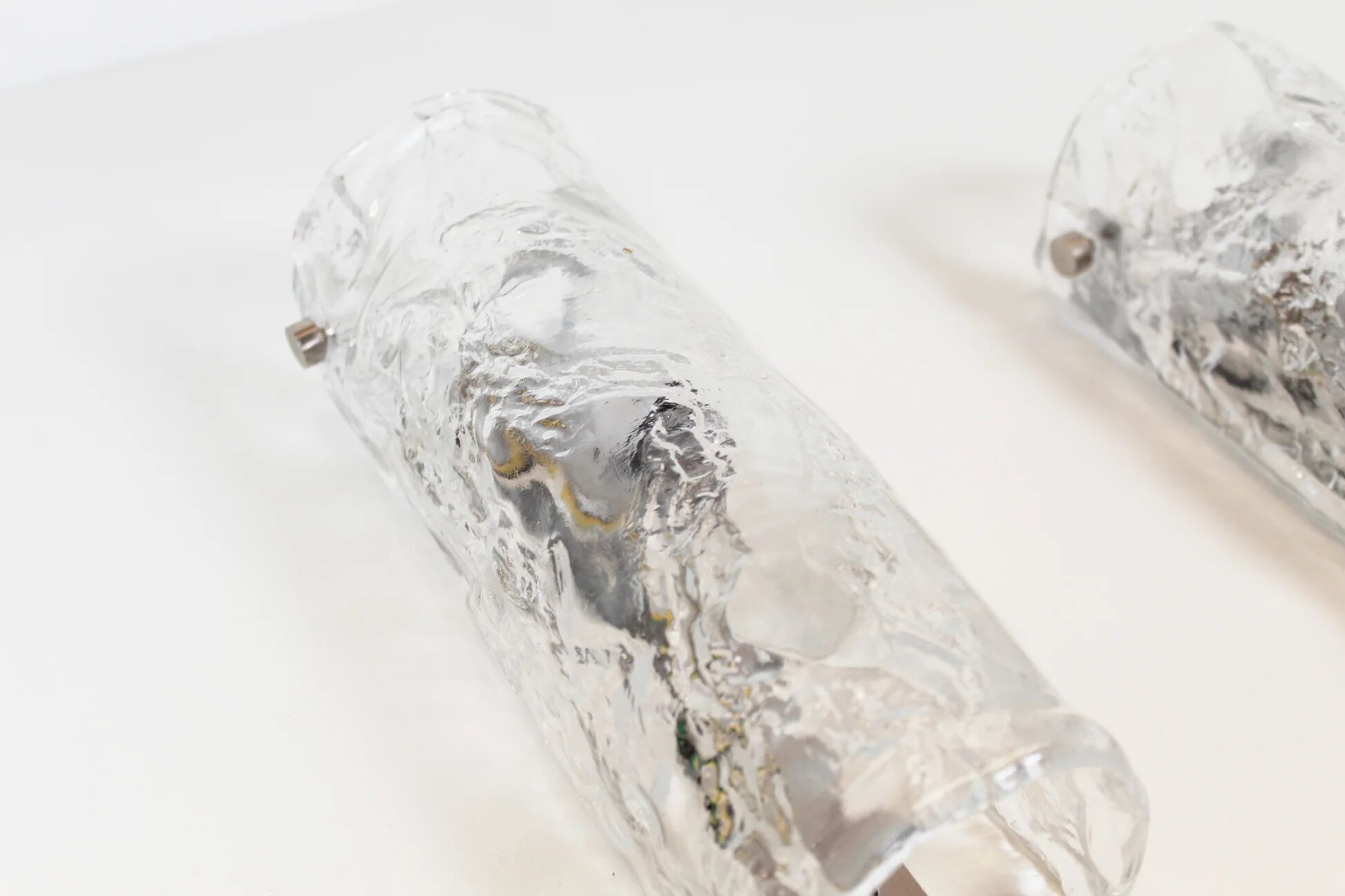 Pair of medium size 1970's Murano glass wall lamps by AV Mazzega