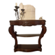 Console-desserte Napoléon III en acajou, décor sculpté de style rocaille