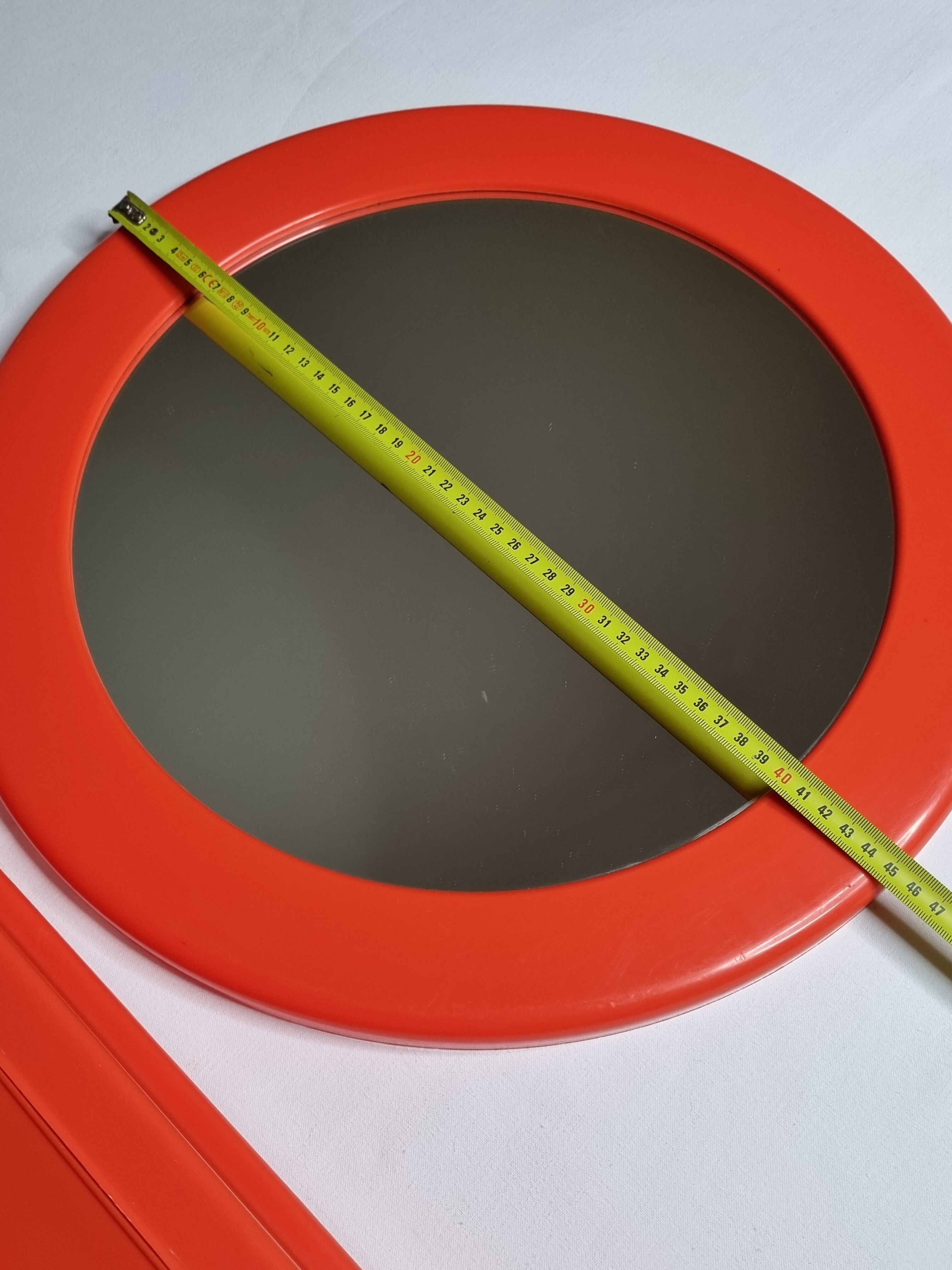 Miroir Syla vintage et étagère de salle de bain, orange, années 70