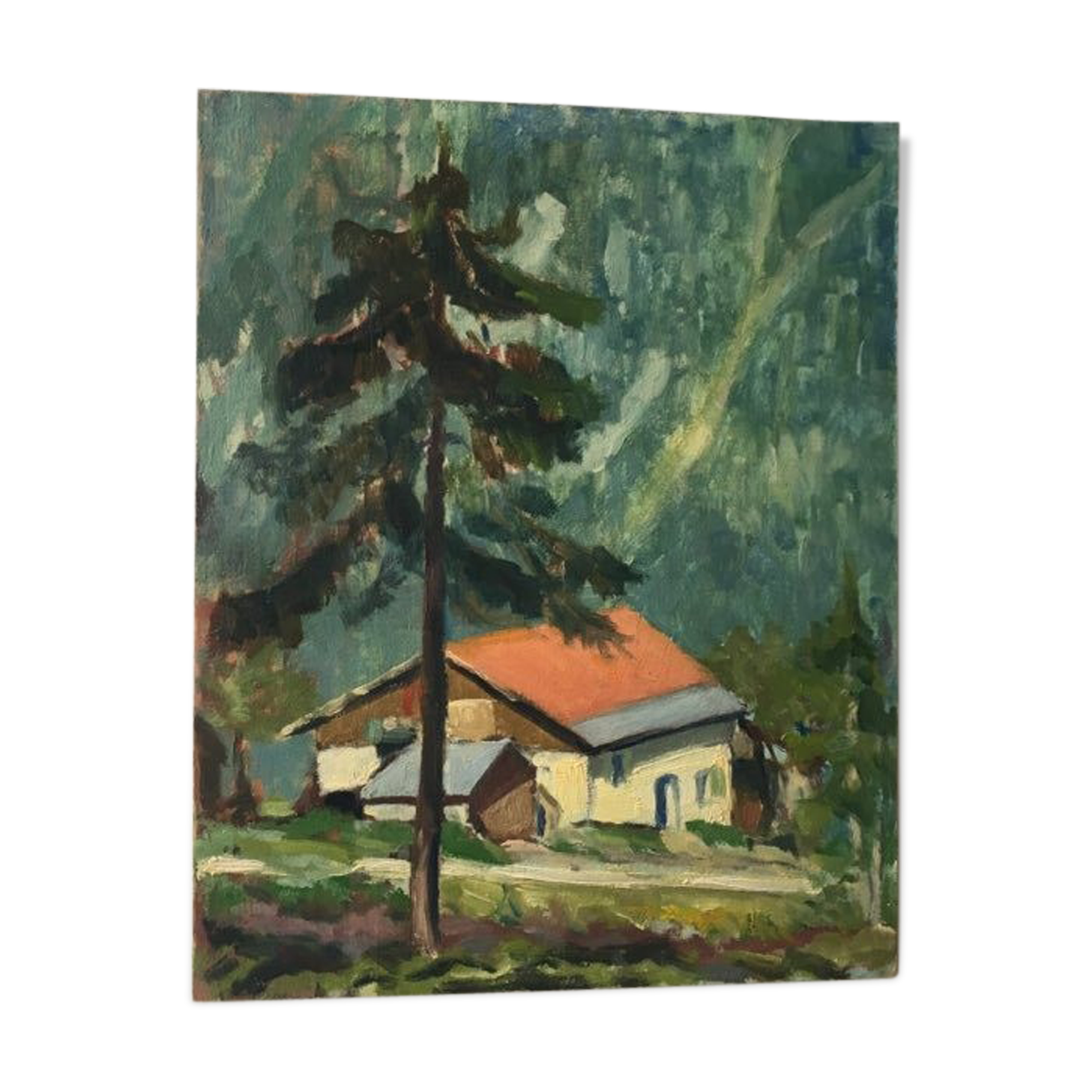 Oil Mountain Landscape 50s