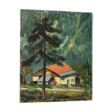 Oil Mountain Landscape 50s