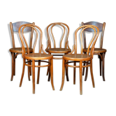 Lot 5 chaises bistrot Baumann années 20