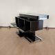 Willy Rizzo Dry Bar, Black Lacquer, Chrome, Leather, Italy circa 1970