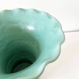 Vintage ceramic ribbed corolla vase