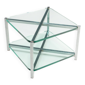 table d'appoint en verre - aluminium