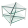 Two-tier glass side table with aluminium frame