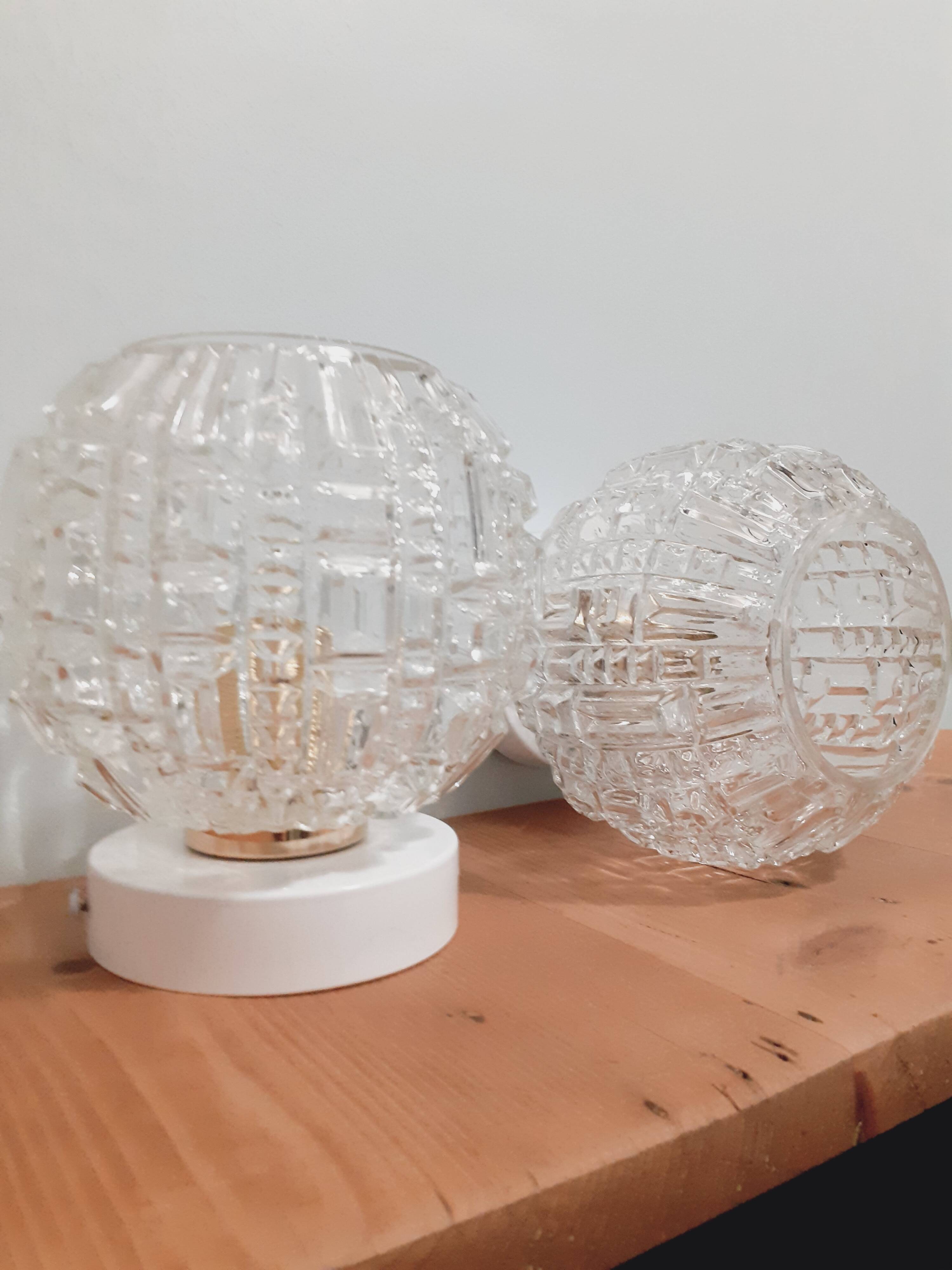 Pair of vintage globe wall lights