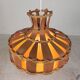 Vintage hanging lamp with rattan shade, palm leaf and fabric, 1970s