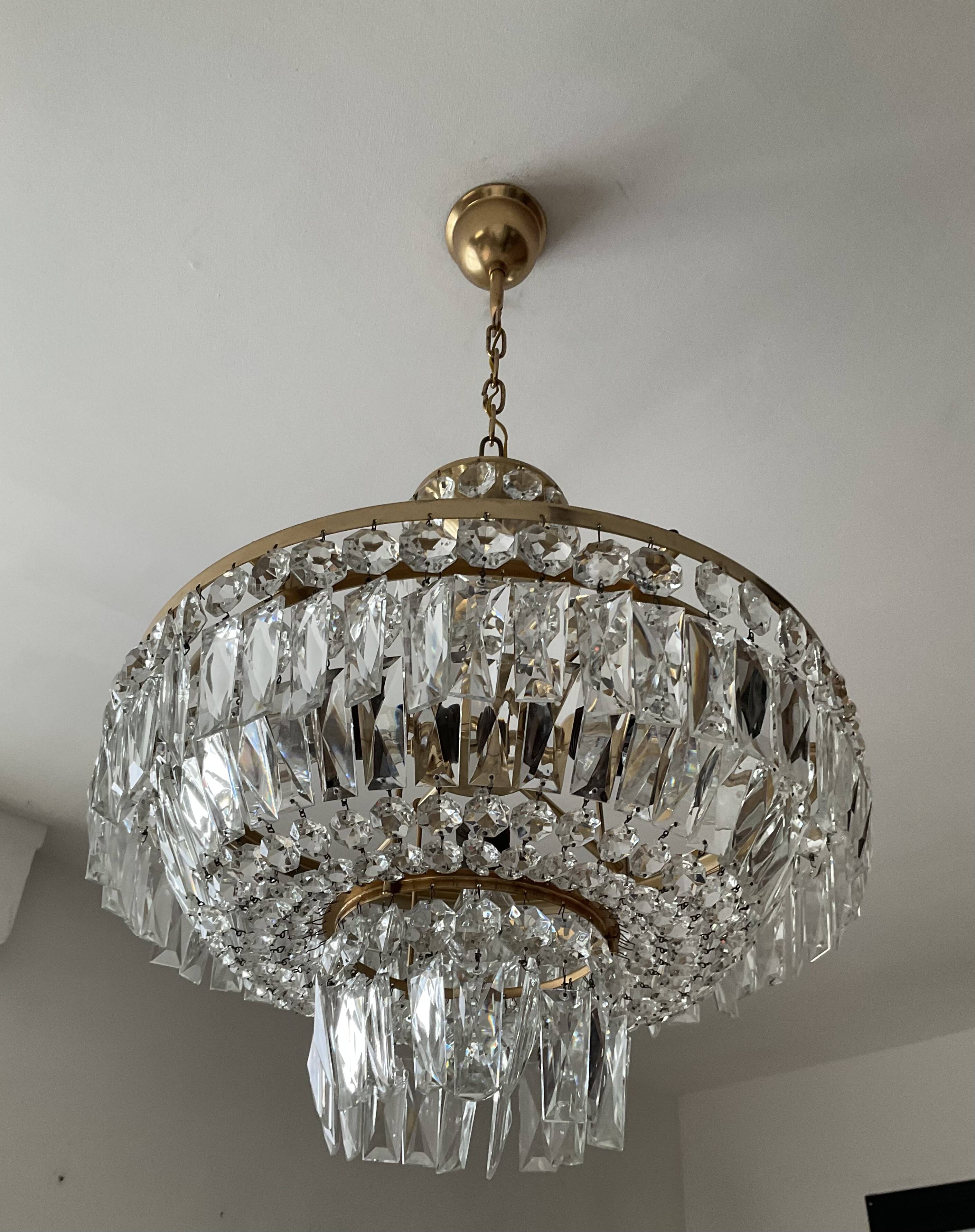 Cascade chandelier with vintage 70s tassels